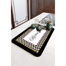 Siyah Mutfak Temalı Microfiber Bulaşık Kurutma Matı MM023