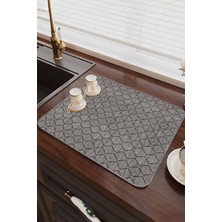 Gri Düz Microfiber Bulaşık Kurutma Kurulama Matı MM001