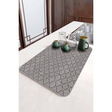 Gri Düz Microfiber Bulaşık Kurutma Kurulama Matı MM001