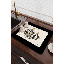 Krem Bal Kabağı Temalı Microfiber Bulaşık Kurutma Matı MM020