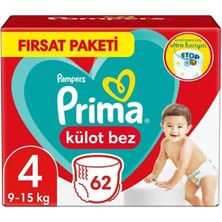 Nessiworld Prima Külot Bebek Bezi Fırsat Paketi 4 Beden 62 Adet
