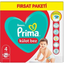 Nessiworld Prima Külot Bebek Bezi Fırsat Paketi 4 Beden 62 Adet