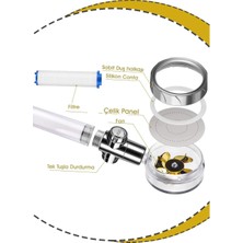 SNA Turbo LED Işıklı Duş Başlığı Pervaneli Filtreli Su Tasarruflu Duş Başlıgı Turbo El Duşu Banyo Fiskiyesi LED Işıklı Lüks Duş Başlığı