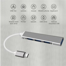 Kensa Type C USB Çoklayıcı 3.0 Type-C Çoğaltıcı 1to4 Type-C USB Hub Akım Korumalı ve Kılıflı