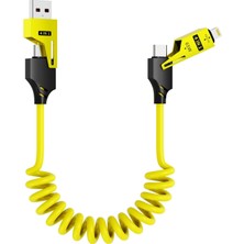 65W Çok Fonksiyonlu 4'ü Bir Arada Usbc-Typec-Lighting Şarj Kablo Pd Hızlı Şarj ve Veri Transfer