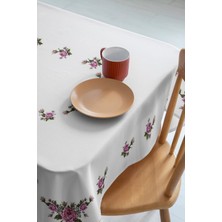 GM Home Pembe Kanaviçe Dertsiz Kumaş Dijital Baskı Masa Örtüsü
