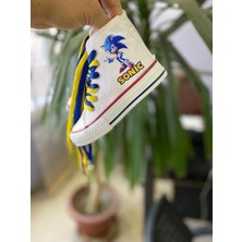 Sonic Baskılı Çocuk Spor Ayakkabı Ortopedik Taban Sneaker