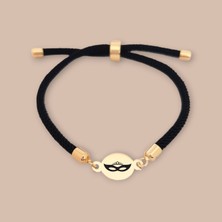 14 Ayar Plakalı Altın Yuvarlak Figürlü Balmaske Bilekliği, Gençler ve Ergenler İçin ve Şık Bir Hediye Olarak Öne Çıkar!