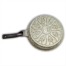 M3 Decorium 27CM Büyük Bakalit Kulp Yanmaz Yapışmaz Granit Yüzey Ağır Alaşım Döküm Tava