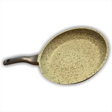 M3 Decorium 27CM Büyük Bakalit Kulp Yanmaz Yapışmaz Granit Yüzey Ağır Alaşım Döküm Tava