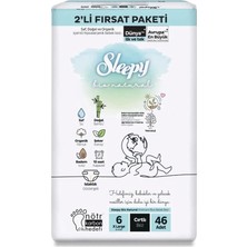 Nessiworld Sleepy Bio Natural Bebek Bezi 2'li Fırsat Paketi 6 Beden 46 Adet