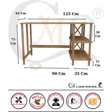 Çmd Çakır Mobilya Dekorasyon VİVACE Çalışma Masası; Mdf'lam ve Ahşap Ayak Zarif Işlevsel Minimalist Tasarım 2 Raflı - Çalışma Masası  -Oyuncu Masası -Ders Masası -Ofis Masası - Kütüphane - Okul