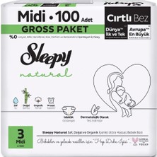 Nessiworld Sleepy Natural Bebek Bezi Gross Paket 3 Beden 4-9 kg 100 Adet