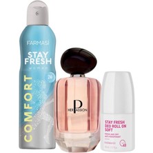 Farmasi Her Passion 60 ml Kadın Parfüm Stay Fresh Deodorant Stay Fresh Deo Roll On Soft