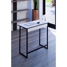 Toprak Atelier Izabel Çok Amaçlı Çalışma Masası Bilgisayar Masası Çizim Masası Ofis Masası Çam Tabla Siyah Ayak
