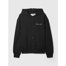 Erkek Siyah Star Wars Grafikli Extra Heavyweight Varsity Ceket