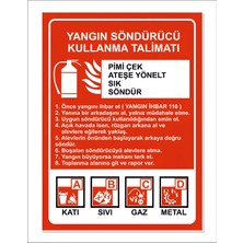 Yangın Söndürücü Kullanma Talimatı Levha 20X30CM 35X50CM Pvc Foreks