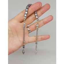 Hematit Taşı Silindir Kesim Sallamalık Zaza Tesbih 6mm (48194)