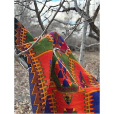Luxess Halı Çukurçimen Kök Boyası Yün El Dokuması Kilim Buram Buram Emek Kokan Çukurçimen Kilimi Halısı 100 x 160