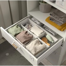 IKEA 2 Adet Çekmece Içi Bölmeli Düzenleyici 50 x 35 x 9  cm  Ikea 2'li Set 5 Bölmeli Düzenleme Kutusu Polyester Beyaz Organizer