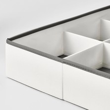 IKEA 2 Adet Çekmece Içi Bölmeli Düzenleyici 50 x 35 x 9  cm  Ikea 2'li Set 5 Bölmeli Düzenleme Kutusu Polyester Beyaz Organizer