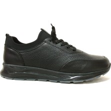 Egelioğlu Siyah Streçli Bağcıksız Anatomik Comfort Casual Sneakers Ayakkabı