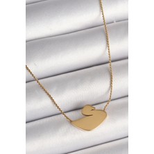 316L Çelik Gold Renk Zincir Kuğu Model Kadın Kolye