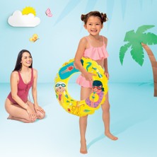 Atik Camp Intex Şeffaf Desenli Çocuk Yüzme Simidi Sarı 61CM (59242)
