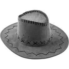 Kovboy Şapkası - Fötr Şapka - Gri - HG-200