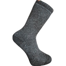 Kuzu Yünü Havlu Erkek Çorabı - Huskey - Gri - No: 41-44 (13903)