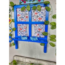 Nsn Ahşap Dünyası Ahşap Dekoratif Pencere Tasarımı,Balkon Duvarları ve Bahçeler İçin, 50×70 cm ,Tamamı El Boyaması