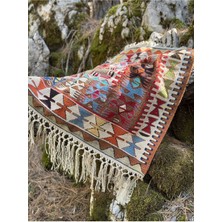 Luxess Halı Çukurçimen Kök Boyası Yün El Dokuması Kilim Buram Buram Emek Kokan Çukurçimen Kilimi Halısı 100 x 125