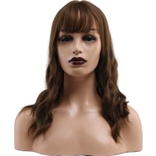 Colezium Dalgalı Kısa Perçemli Fiber Sentetik Peruk / Kumral