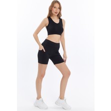 Ghio Barmire Toparlayıcı Yüksek Bel Midi Boy Cepli Spor Tayt