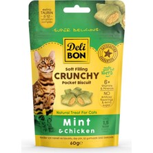 Delibon Crunchy Tavuklu ve Naneli Içi Dolgulu Kedi Ödül Bisküvisi 60 gr