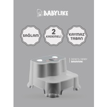 Babylike Çocuklar Için Tuvalet Eğitim Seti- Kaydırmaz Katlı Basamak ve Kulplu Klozet Adaptörü&koltuğu