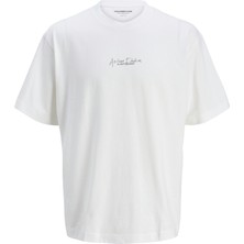 Jack & Jones Jcochrome Sılver Prınt Tee Ss Crew Neck Erkek Beyaz Tshirt 12273211-01