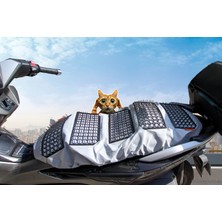 Kedi Yatmaz Gri Maxi Boy Scooter Için Dikenli Sele Kılıfı Kedi ve Çocuk Önleyici Kılıf - Kediyatmaz