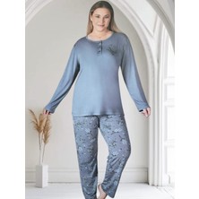 Zen Büyük Beden Yazlık Uzun Kol Kadın Pijama Takımı