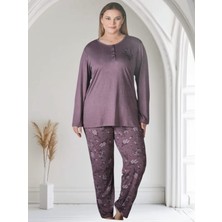 Zen Büyük Beden Yazlık Uzun Kol Kadın Pijama Takımı