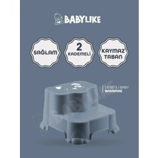 Babylike Çocuklar Için Tuvalet Eğitim Seti- Kaydırmaz Katlı Basamak ve Kulplu Klozet Adaptörü&koltuğu