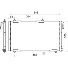Klima Radyatörü Kondenser Peugeot P206 98 09 1.1-1.4-1.6-2.0-1.4hdı-1.6hdı
