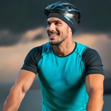 iCool Head Bisikletçi Beresi, Yüzücü Bonesi, Deniz Bonesi, Havuz Bonesi, Kask Beresi, Yürüyüş Başlığı (Siyah)