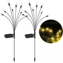 What For Bahçe Keyfi İçin 2mod 10LED Rgb Işıklı 2li Solar Bahçe Aydınlatması