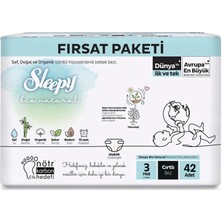 Nessiworld Sleepy Bio Natural Bebek Bezi Fırsat Paketi 3 Beden 42 Adet