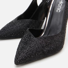 Hotiç 01AYH307490A100 Siyah Kadın Taşlı Stiletto