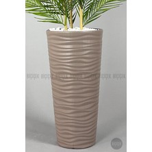 Biçiçek Yapay Areka Ağacı Palmiye Ağacı 33 Yapraklı Bambu Gövdeli Beyaz Kumsal Saksı Salon Çiçeği 150 cm