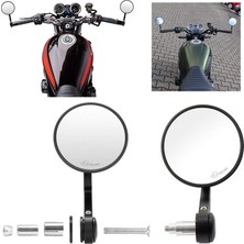 Chronos 1 Çift Evrensel Dikiz Yuvarlak Motosiklet Scooter Yan Aynalar Gidon Montaj Çubuğu Çapı 13-19 mm (Yurt Dışından)