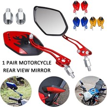 Chronos Adet/takım Evrensel Motosiklet Dikiz Aynaları Motosiklet 360 Derece Rotasyon Motosiklet Motosiklet Scooter Yan Aynalar 8/10MM Siyah + Mavi (Yurt Dışından)