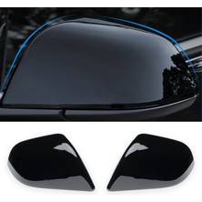 Chronos Model Y ile Uyumlu Model 3 Yan Kapı Ayna Kapakları Yan Ayna Kapakları Ters Ayna Kapakları, Parlak Siyah (Yurt Dışından)